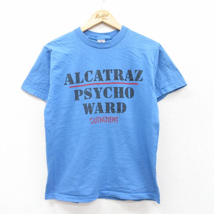 S★古着 フルーツオブザルーム 半袖 ビンテージ Tシャツ メンズ 00年代 00s ALCATRAZ PSYCHO WARD コットン クルーネック 青 ブルー 25aug02 中古