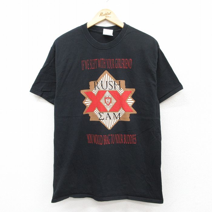 L★古着 半袖 Tシャツ メンズ シグマアルファミュー コットン クルーネック 黒 ブラック 25aug02 中古