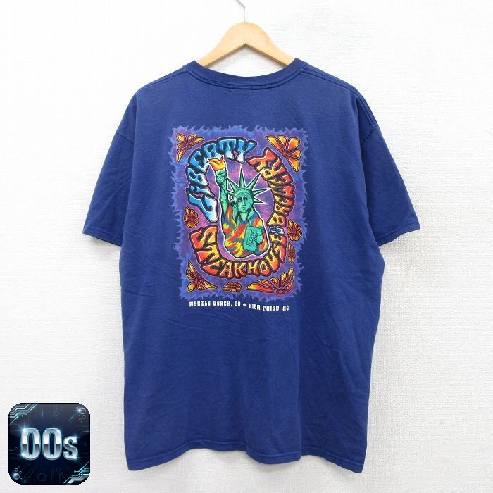 00s 半袖Tシャツ 自由の女神 ネイビー XL | 古着