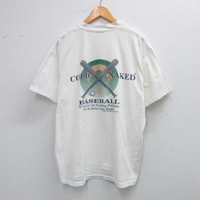 COED NAKED 90s 半袖Tシャツ 野球 ホワイト XL | 古着