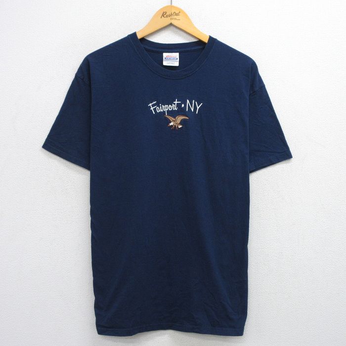 ヘインズ 00s 半袖Tシャツ 鳥刺繍 ネイビー L | 古着