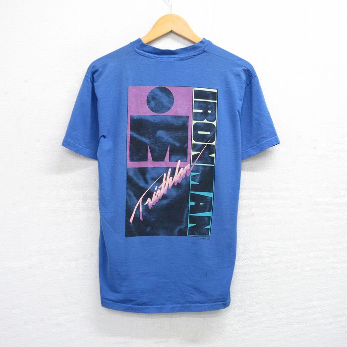 【50%OFF】90s 半袖Tシャツ トライアスロン アイアンマン ブルー L | 古着