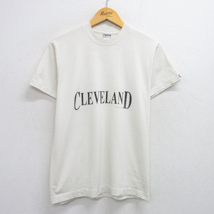 M★古着 フルーツオブザルーム 半袖 ビンテージ Tシャツ メンズ 90年代 90s クリーブランド クルーネック USA製 白 ホワイト 25aug02 中古