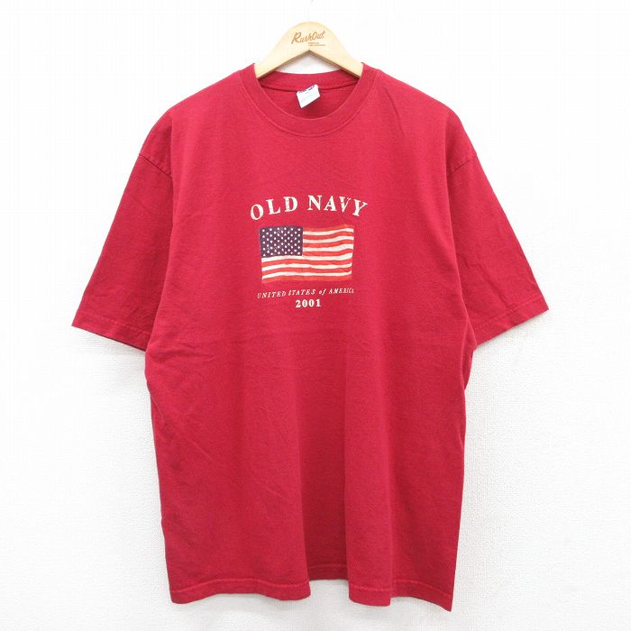 【50%OFF】オールドネイビー 00s 半袖Tシャツ 星条旗 レッド XL | 古着