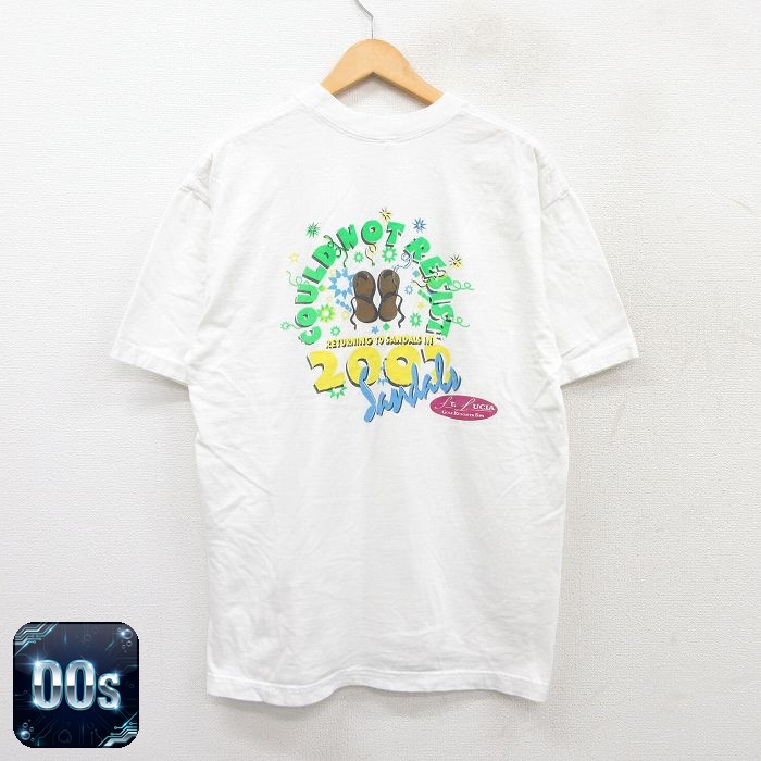 00s 半袖Tシャツ サンダル ホワイト XL | 古着