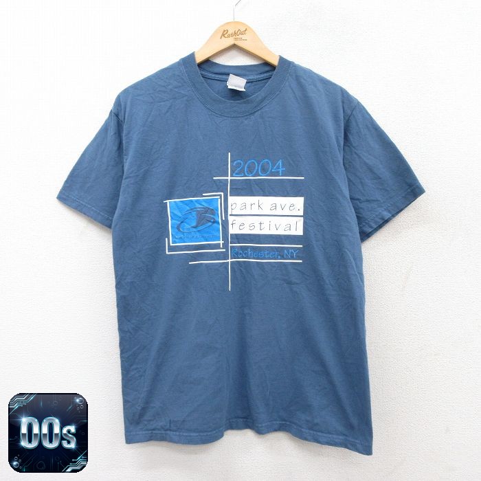 00s 半袖Tシャツ park ave ネイビー M | 古着