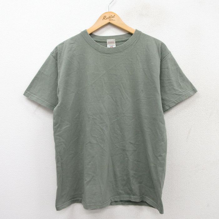 L★古着 BVD 半袖 ビンテージ Tシャツ メンズ 00年代 00s 無地 コットン クルーネック 緑 グリーン 25aug04 中古