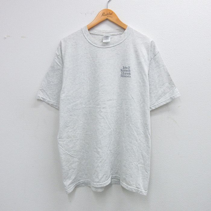 L★古着 半袖 ビンテージ Tシャツ メンズ 00年代 00s ジョン F ケネディ クルーネック 薄グレー 霜降り 【spe】 25aug04 中古