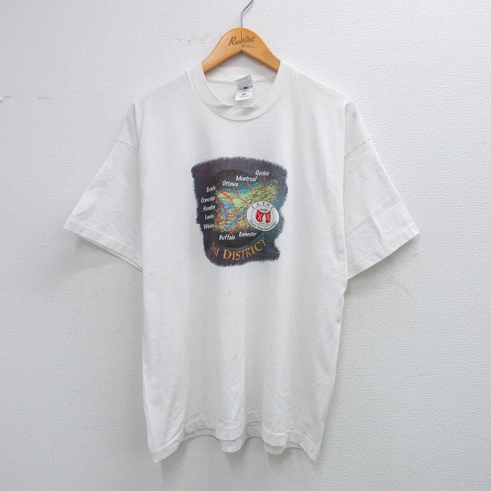 XL★古着 フルーツオブザルーム 半袖 ビンテージ Tシャツ メンズ 90年代 90s IAPHC クルーネック USA製 白 ホワイト 【spe】 25aug04 中古