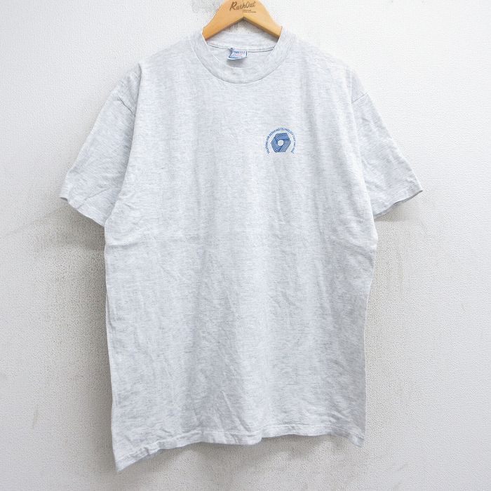 XL★古着 All Sport 半袖 ビンテージ Tシャツ メンズ 90年代 90s テクノロジー コットン クルーネック USA製 薄グレー 霜降り 【spe】 25aug05 中古