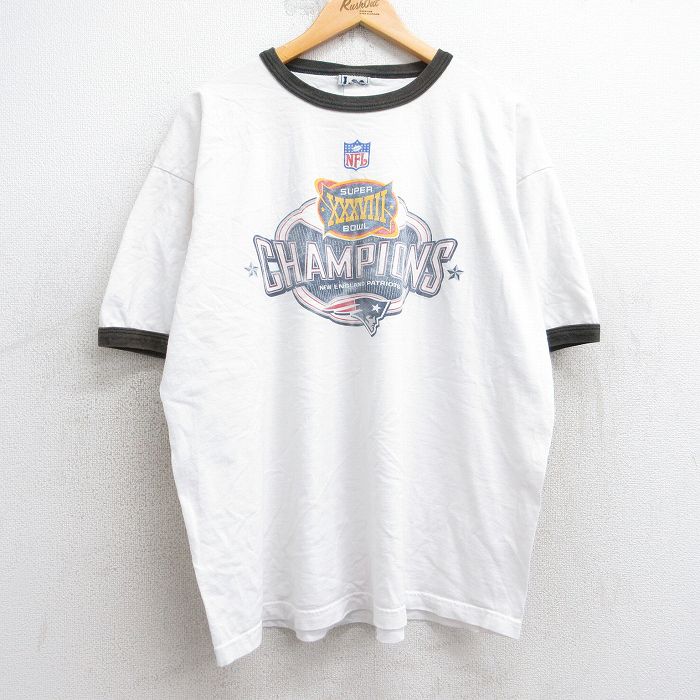 【50%OFF】リー 00s 半袖Tシャツ NFLニューイングランドペイトリオッツ ホワイト XL | 古着
