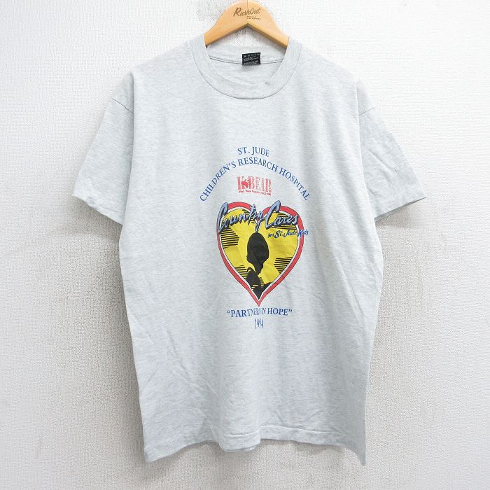 フルーツオブザルーム 90s 半袖Tシャツ Country Cares グレー L | 古着