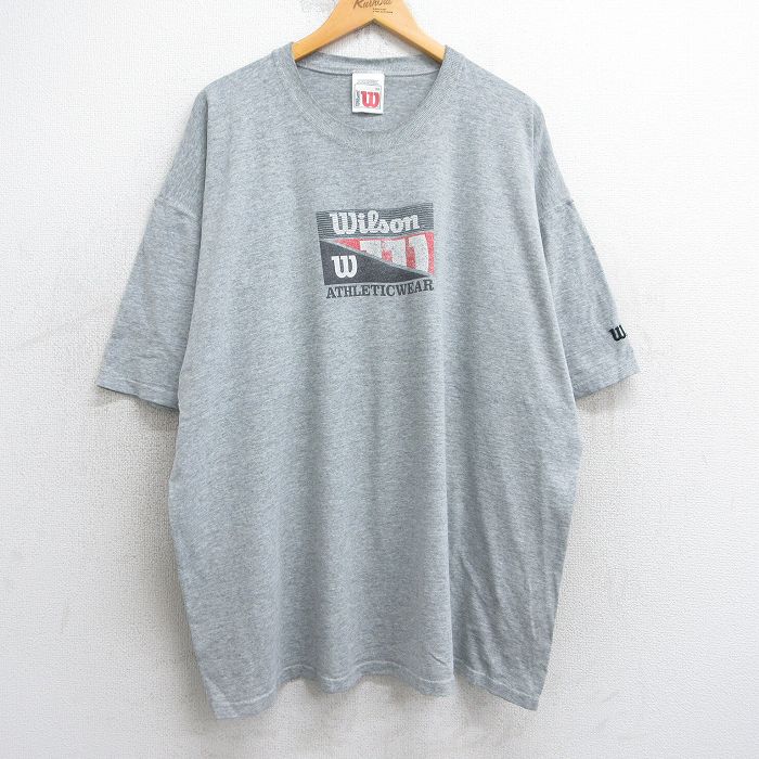 ウィルソン 00s 半袖Tシャツ ビッグロゴ グレー XL | 古着