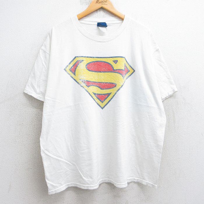 00s 半袖Tシャツ DCコミックススーパーマン ホワイト XL | 古着
