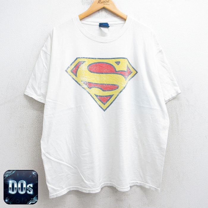 00s 半袖Tシャツ DCコミックススーパーマン ホワイト XL | 古着