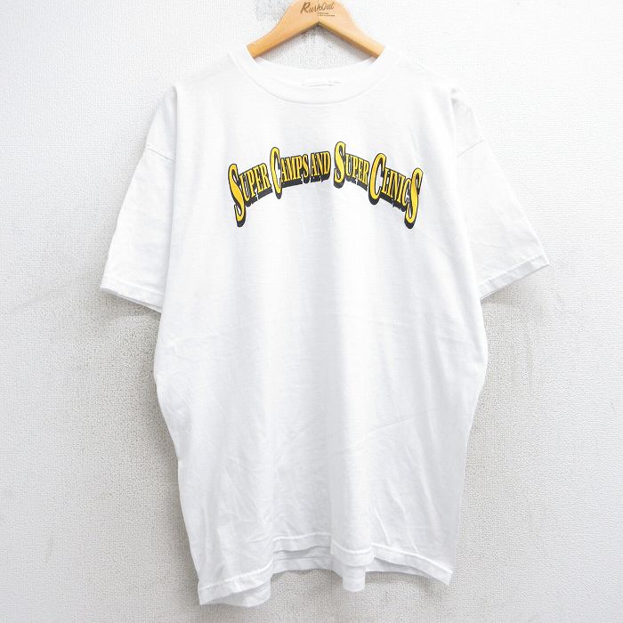 XL★古着 フルーツオブザルーム 半袖 ビンテージ Tシャツ メンズ 00年代 00s SUPER CAMPSAND 大きいサイズ コットン クルーネック 白 ホワイト 25aug05 中古
