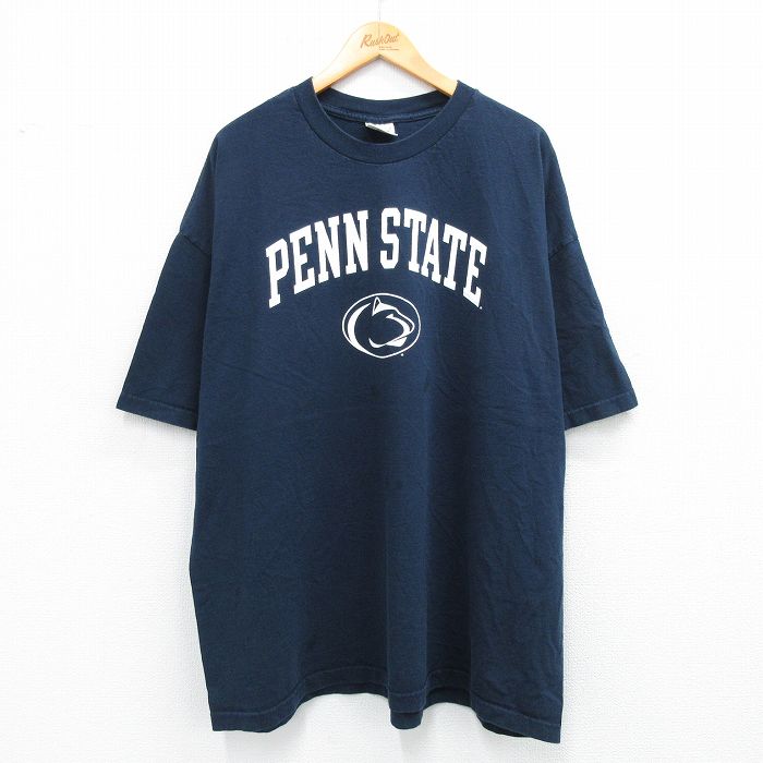 XL★古着 半袖 ビンテージ Tシャツ メンズ 00年代 00s ニタニーライオンズ 大きいサイズ コットン クルーネック 紺 ネイビー 25aug07 中古