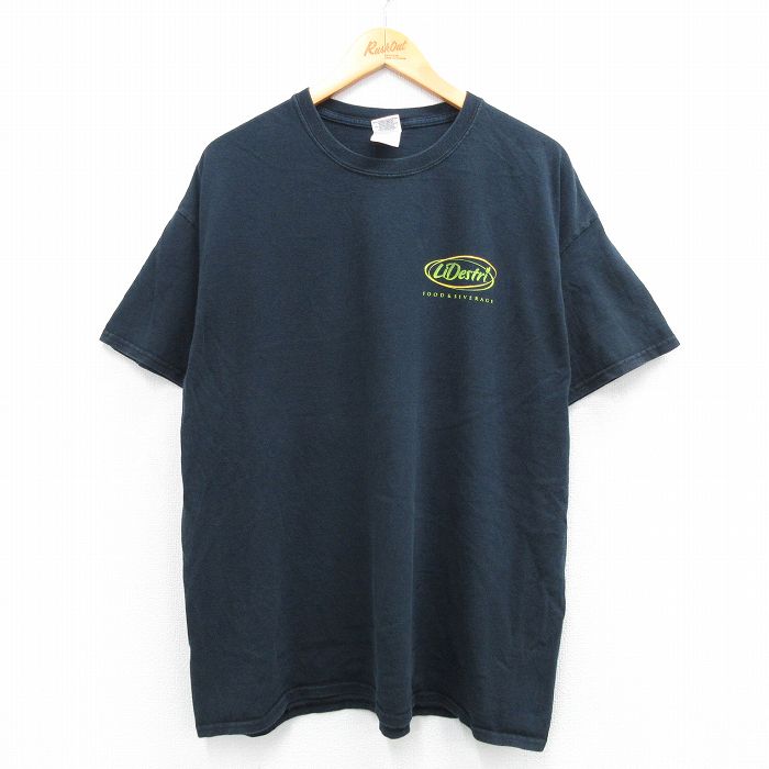XL★古着 半袖 ビンテージ Tシャツ メンズ 00年代 00s LiDestri コットン クルーネック 黒 ブラック 25aug07 中古