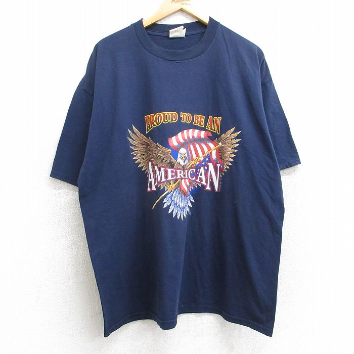 ジャージーズ 00s 半袖Tシャツ 鳥星条旗 ネイビー XL | 古着