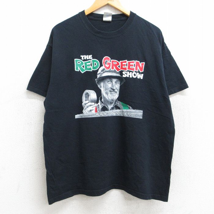L★古着 半袖 ビンテージ Tシャツ メンズ 00年代 00s RED GREEN SHOW コットン クルーネック 黒 ブラック 25aug07 中古