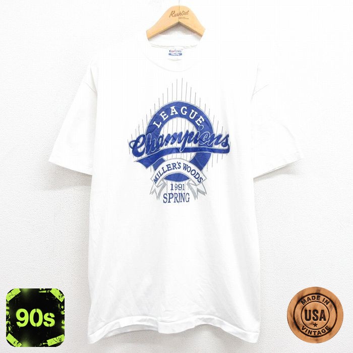 ヘインズ 90s 半袖Tシャツ リーグ ホワイト XL | 古着