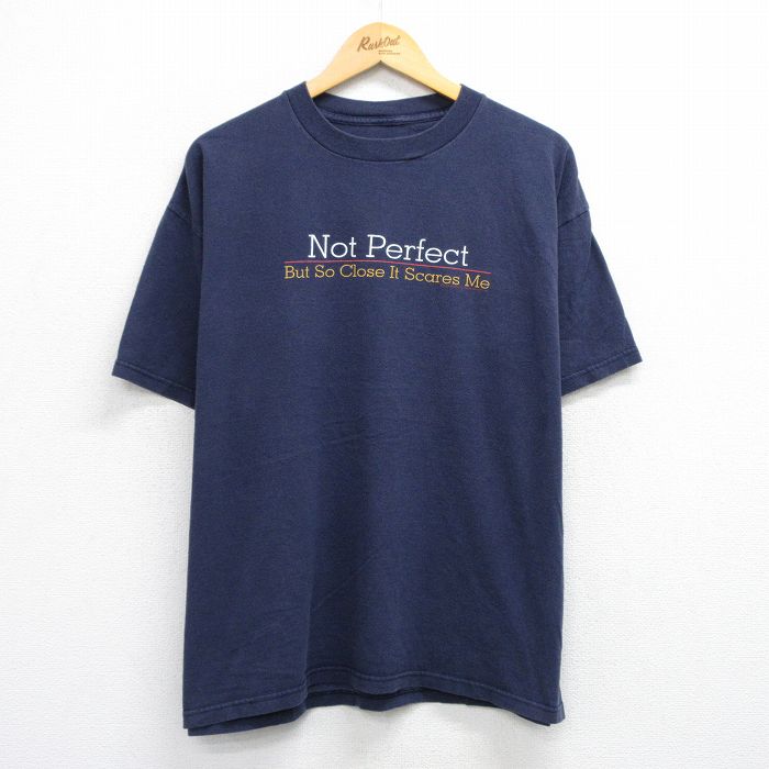 00s 半袖Tシャツ Not Perfect ネイビー XL | 古着