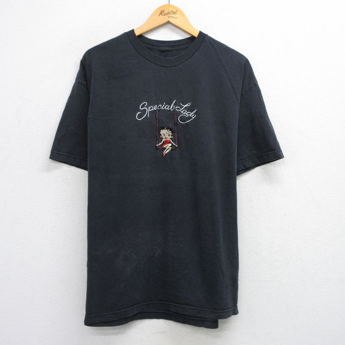 ベティブープ 半袖Tシャツ 刺繍 ブラック XL | 古着