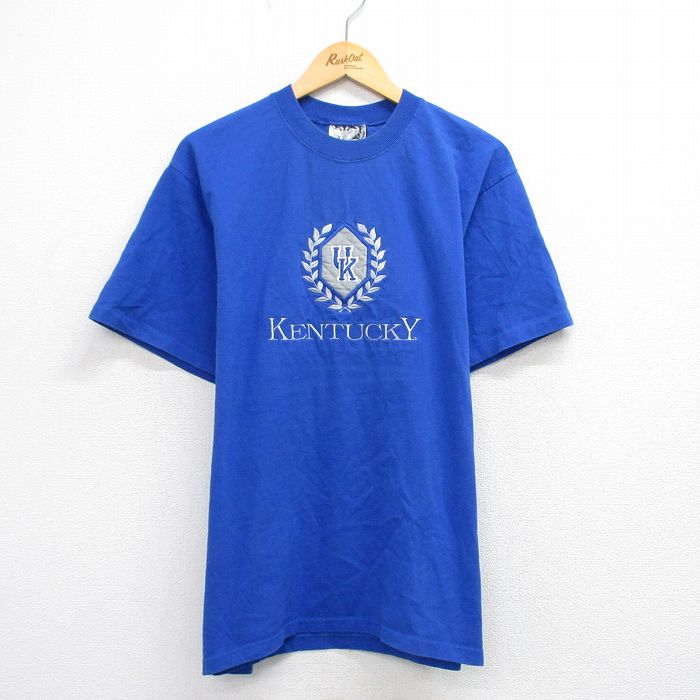 90s 半袖Tシャツ ケンタッキー刺繍 ブルー XL | 古着