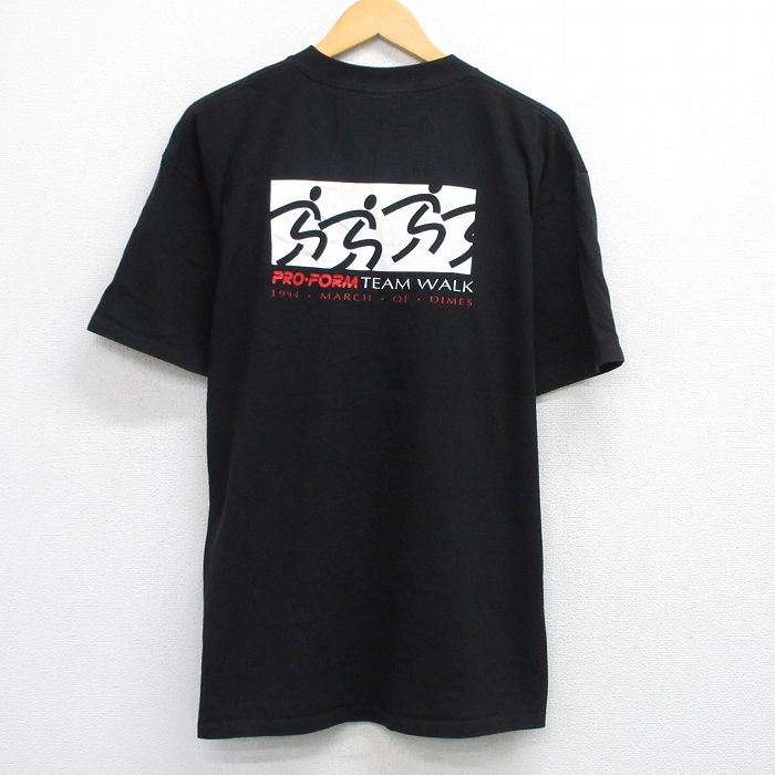 【20%OFF】XL★古着 オニータ ONEITA 半袖 ビンテージ Tシャツ メンズ 90年代 90s PRO FORM WALK 大きいサイズ コットン クルーネック USA製 黒 ブラック 【spe】 25aug09 中古