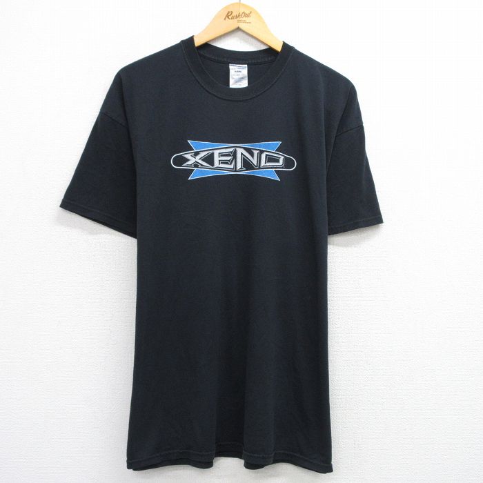 XL★古着 ジャージーズ 半袖 ビンテージ Tシャツ メンズ 00年代 00s XENO 大きいサイズ クルーネック 黒 ブラック 25aug09 中古