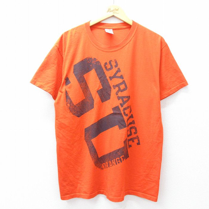 L★古着 ジャージーズ 半袖 ビンテージ Tシャツ メンズ 00年代 00s シラキュース クルーネック オレンジ 25aug09 中古