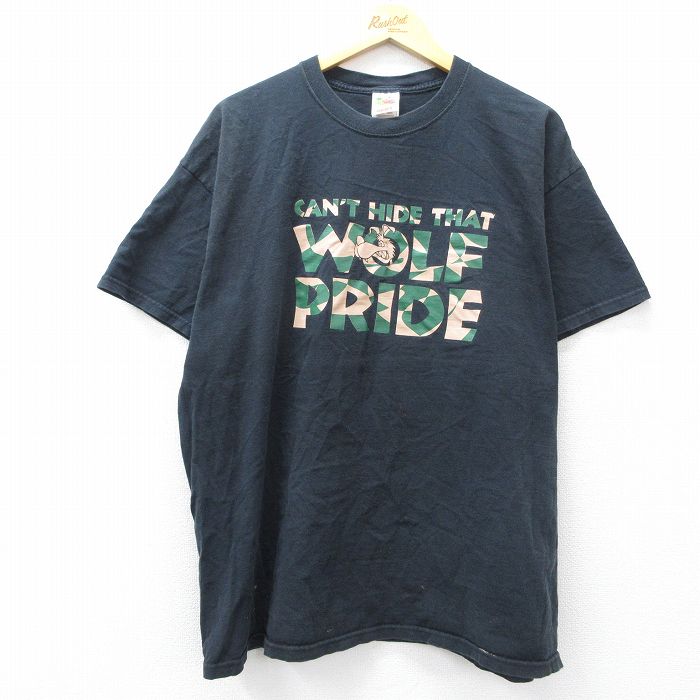 フルーツオブザルーム 00s 半袖Tシャツ WOLF PRIDE ブラック XL | 古着