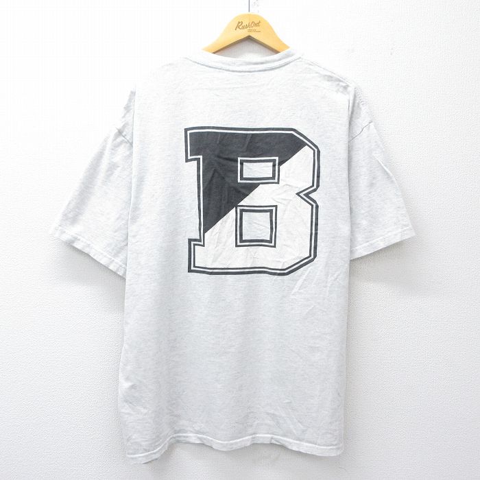 XL★古着 ジャージーズ 半袖 ビンテージ Tシャツ メンズ 90年代 90s BOW DOIN 大きいサイズ コットン クルーネック USA製 薄グレー 霜降り 25aug09 中古