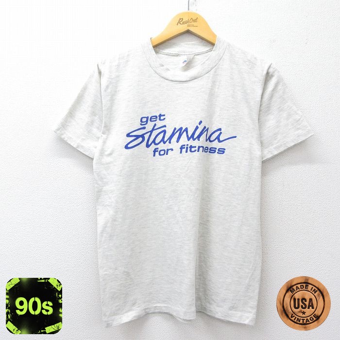 90s 半袖Tシャツ Stamina fitness グレー M | 古着