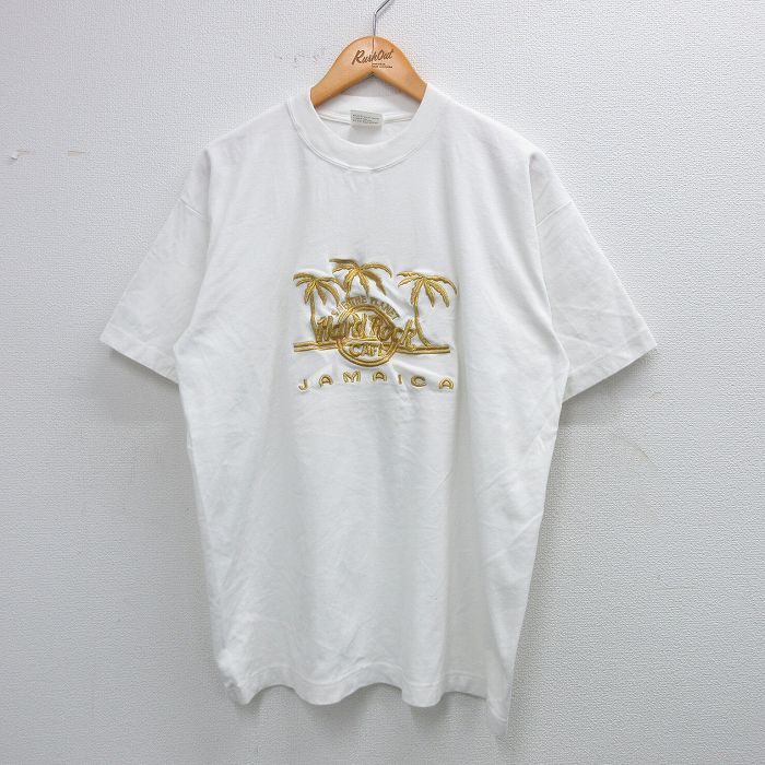 ハードロックカフェ 00s 半袖Tシャツ ジャマイカ刺繍 ホワイト XL | 古着