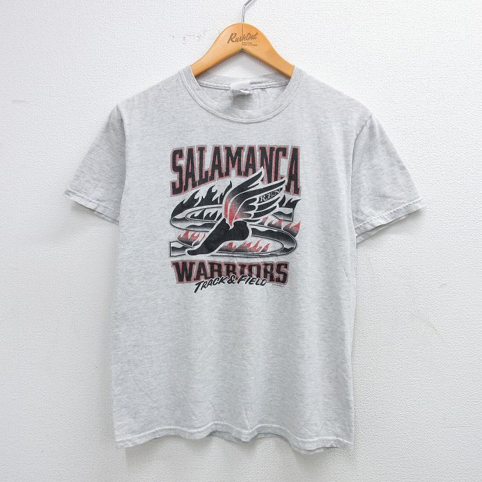 【50%OFF】S★古着 フルーツオブザルーム 半袖 ビンテージ Tシャツ メンズ 00年代 00s SALAMANCA ウイングフット クルーネック 薄グレー 霜降り 25aug09 中古