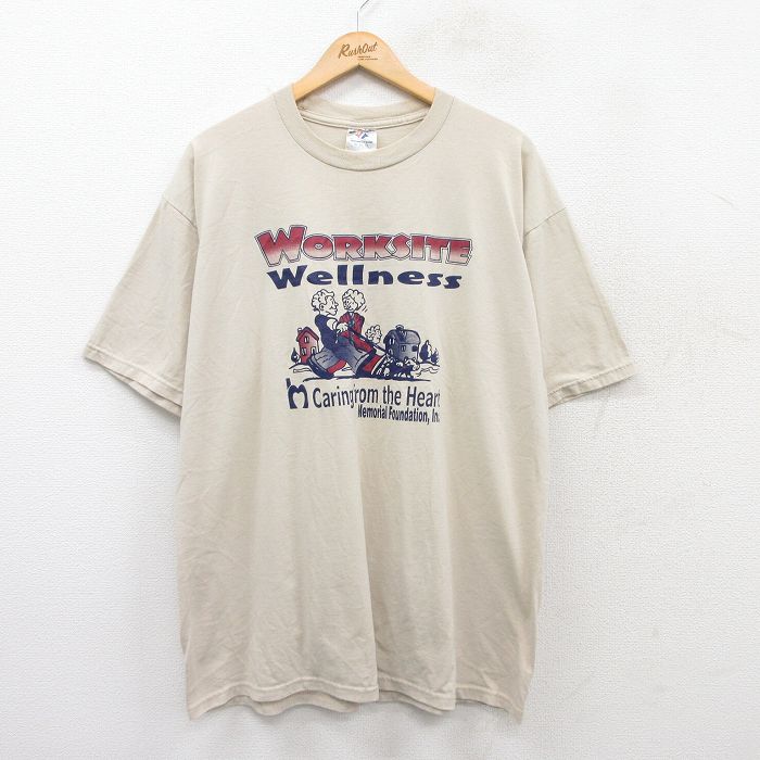 00s 半袖Tシャツ WORKSITE ベージュ XL | 古着