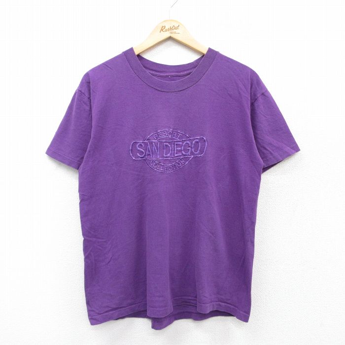 90s 半袖Tシャツ サンディエゴ刺繍 パープル L | 古着