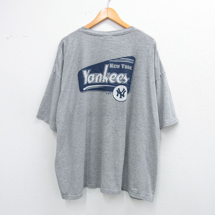 【50%OFF】XL★古着 アディダス adidas 半袖 ビンテージ Tシャツ メンズ 00年代 00s MLB ニューヨークヤンキース 大きいサイズ クルーネック グレー 霜降り メジャーリーグ ベースボール 野球 25aug12 中古