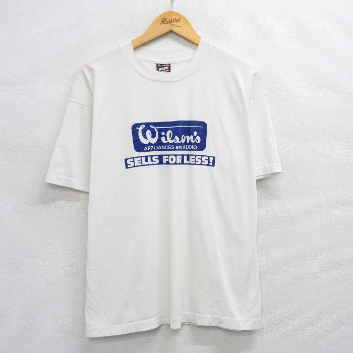 XL★古着 フルーツオブザルーム 半袖 ビンテージ Tシャツ メンズ 90年代 90s Wilsons 大きいサイズ クルーネック USA製 白 ホワイト 25aug12 中古