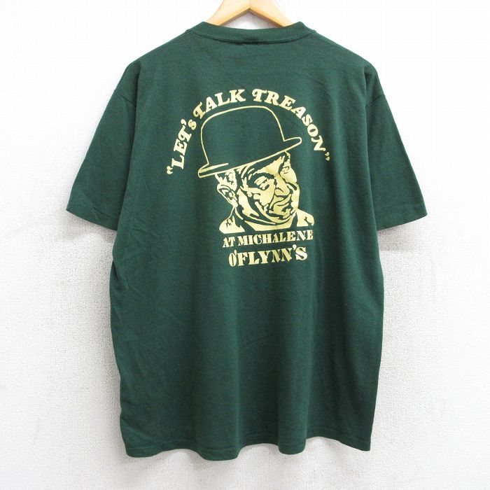 XL★古着 ジャージーズ 半袖 ビンテージ Tシャツ メンズ 90年代 90s OFLYNNS 男性 大きいサイズ クルーネック USA製 緑 グリーン 【spe】 25aug13 中古