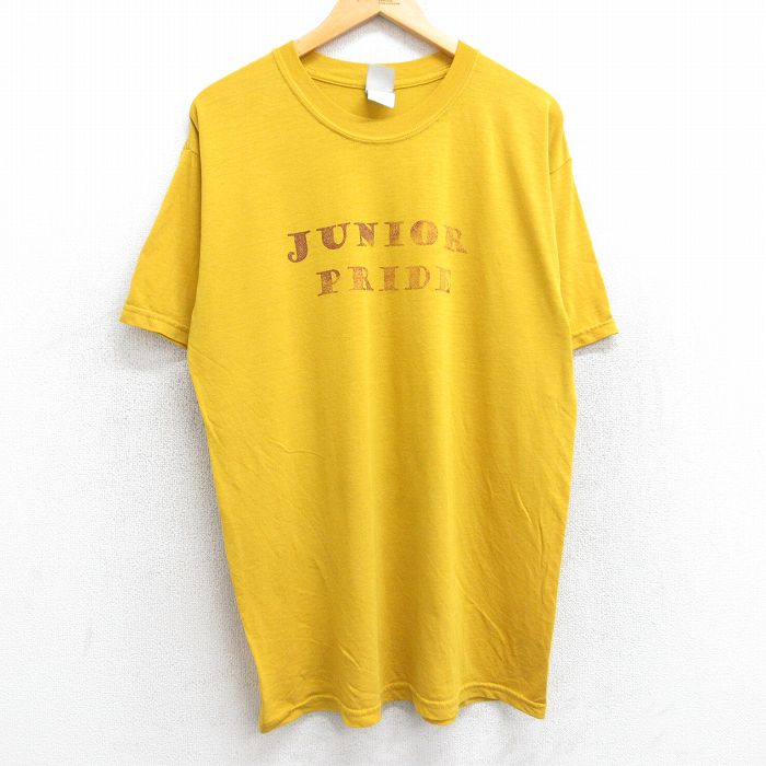 XL★古着 半袖 ビンテージ Tシャツ メンズ 00年代 00s JUNIOR PRIDE クルーネック 黄 イエロー 25aug13 中古