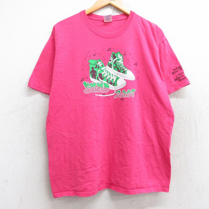 【50%OFF】00s 半袖Tシャツ スニーカー ピンク L | 古着