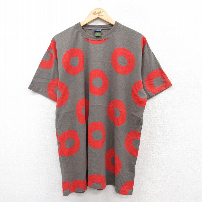 XL★古着 半袖 ビンテージ Tシャツ メンズ 00年代 00s 総柄 大きいサイズ クルーネック 濃グレー他 25aug18 中古
