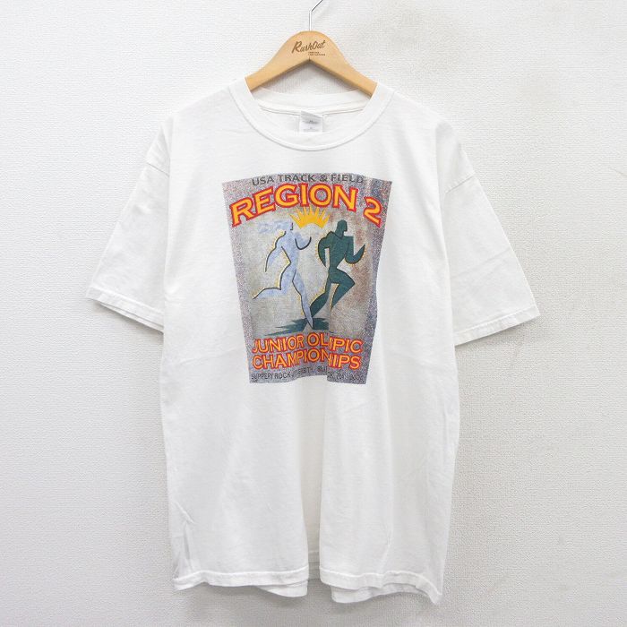 00s 半袖Tシャツ ジュニアオリンピックマラソン ホワイト XL | 古着