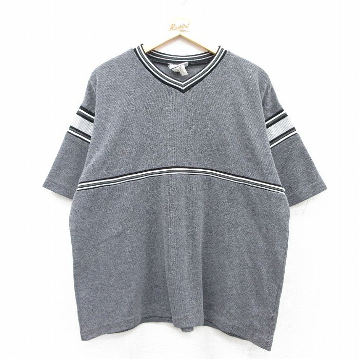 XL★古着 半袖 ビンテージ Tシャツ メンズ 00年代 00s 大きいサイズ Vネック 濃グレー他 25aug18 中古