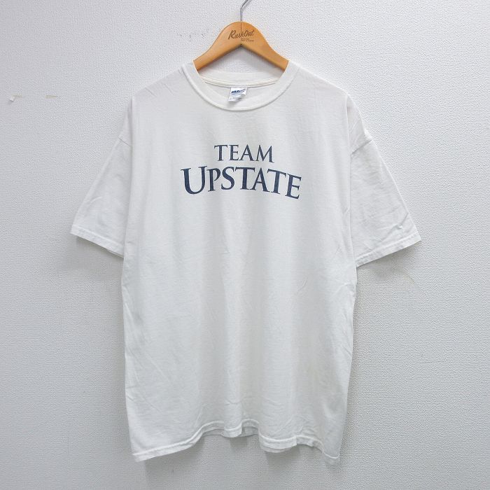 【50%OFF】XL★古着 半袖 ビンテージ Tシャツ メンズ 00年代 00s UPSTATE 大きいサイズ コットン クルーネック 白 ホワイト 25aug19 中古