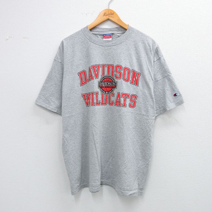 【20%OFF】XL★古着 チャンピオン Champion 半袖 ビンテージ Tシャツ メンズ 00年代 00s デイビッドソン ワイルドキャッツ バスケットボール 大きいサイズ クルーネック グレー 霜降り 25aug19 中古
