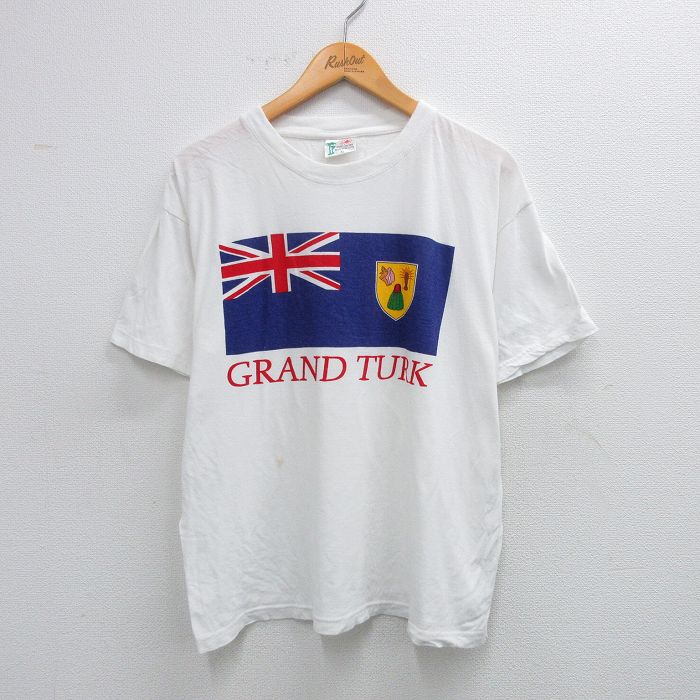 90s 半袖Tシャツ ユニオンジャック ホワイト XL | 古着