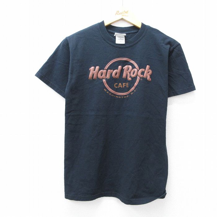 【50%OFF】S★古着 半袖 ビンテージ Tシャツ メンズ 00年代 00s ハードロックカフェ ワシントンDC コットン クルーネック 黒 ブラック 25aug19 中古